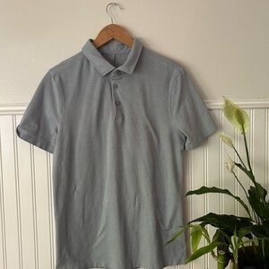 Lululemon Men's Gray/Blue Polo Shirt